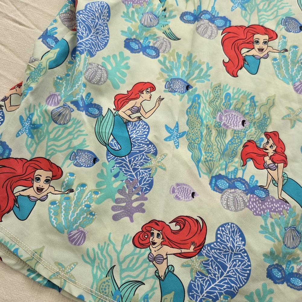 Disney Scrub Tops Bundle XL Little Mermaid Lilo & Stitch Shirts Womens Ariel - Picture 13 of 15